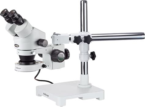 New Deal AmScope SM-2BZ Professional Binocular Stereo Zoom Microscope, WH10x Eyepieces, 3.5X-90X Magnification, 0.7X-4.5X Zoom Objective, Upper and Lower Halogen Lighting, Pillar Stand, 110V-120V, Includes 0.5x and 2.0x Barlow Lenses