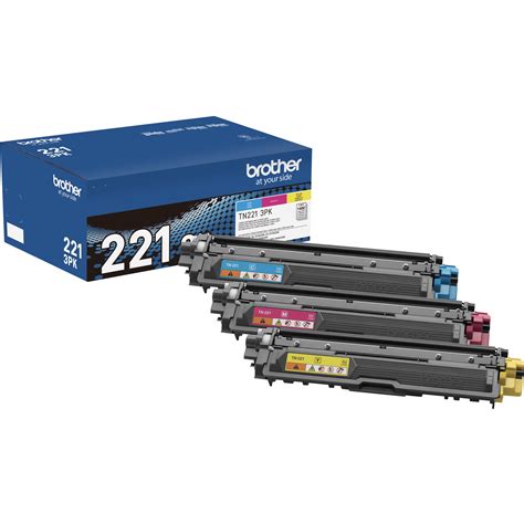 Exclusive Discount 50% Price Brother Genuine Standard-Yield Toner Cartridge Three Pack TN221 3PK -Includes one Cartridge Each of Cyan, Magenta & Yellow Toner, Standard Yield (TN2213PK), Cyan, Magenta, Yellow