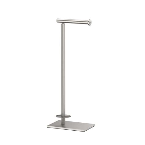 Black Friday - 80% OFF Gatco 1443SN Modern Square Base Toilet Paper Holder Stand with Storage, Satin Nickel, 21.13"H