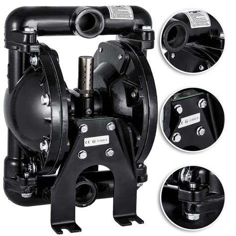 Happybuy Air-Operated Double Diaphragm Pump 1 inch Inlet Outlet Aluminum 35 GPM Max 120PSI, Nitrile Diaphragm, QBY4-25L-1inch-35