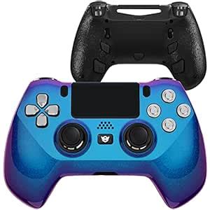 🔥🛍️ HexGaming Hyper Controller 4 Mappable Paddles & Interchangeable Thumbsticks & Triggers Stop Compatible with PS4 Controller PC Wireless FPS Esport Gamepad - Orange Star Universe Chameleon