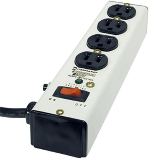 Intermatic IG112463 Metal Surge Strip with Four-Outlets and Lighted Switch with Six-Foot Cord, Ivory, Color
