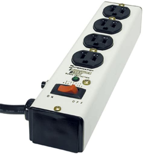 Intermatic IG112463 Metal Surge Strip with Four-Outlets and Lighted Switch with Six-Foot Cord, Ivory, Color