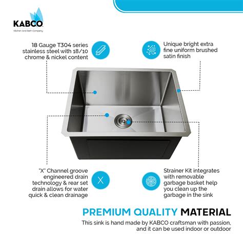 ❤ Crazy Deals KABCO K-SSLA23-PKG Laundry Sink Undermount Single Bowl Stainless Steel 23" X 18" X 12"