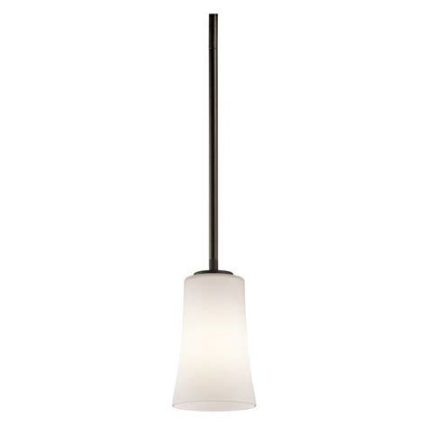 Kichler Armida 8" 1 Light Mini Pendant with Satin Etched White Glass in Olde Bronze