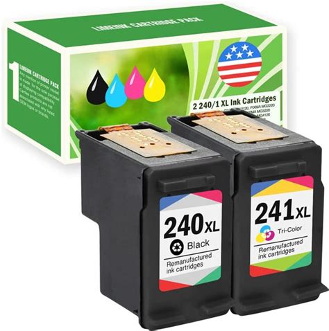 Limeink 4 Set Remanufactured Ink Cartridges PG-240XL CL-241XL High Yield for Pixma MG2120 MG2220 MG3120 MG3220 MG3222 MG3520 MG4220 MG4120 MX392 MX372 MX432 MX439 MX452 MX459 MX512 MX514