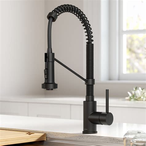 NeierThodore Matte Black Pull Down Kitchen Faucet with Magnetic Docking Sprayer Single Handle Commercial Kitchen Sink Faucets