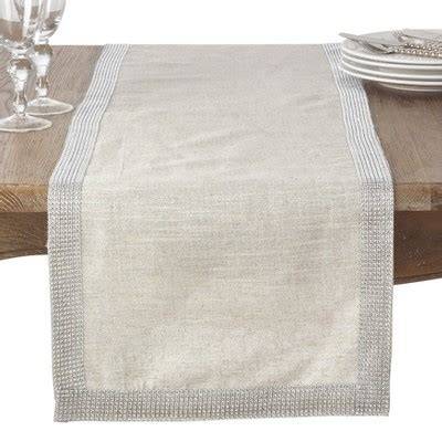 SARO LIFESTYLE Silver Studded Table Runner, 16" x 72", Oblong