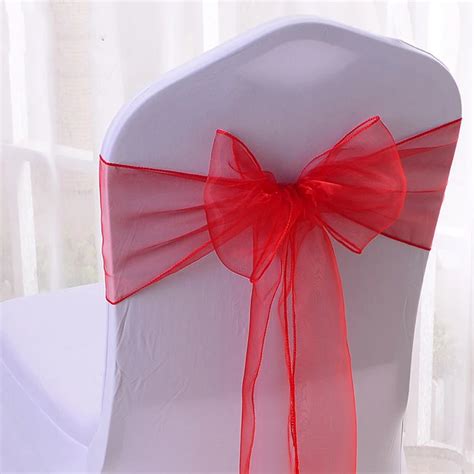 Best Cyber Monday 🔥 SF New Pack of 50 Chair Decorative Organza Sashes Bow Designed for Wedding Events Banquet Home Kitchen Decoration - (50, Orange)