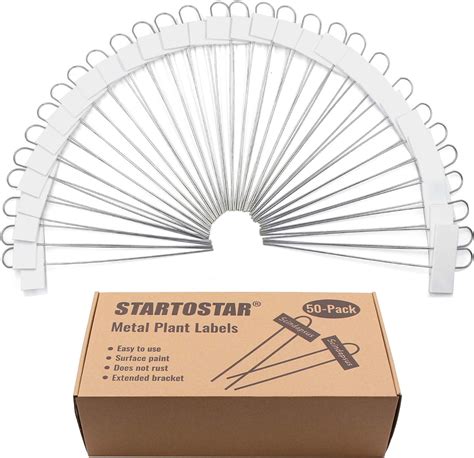 STARTOSTAR 50-Pack Metal Plant Labels, 10.6" Garden Markers Reusable Nursery Tags for Vegetables Herb Flower Greenhouse