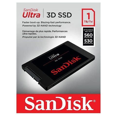 SanDisk Ultra 3D NAND 1TB Internal SSD - SATA III 6 Gb/s, 2.5"/7mm, Up to 560 MB/s - SDSSDH3-1T00-G25