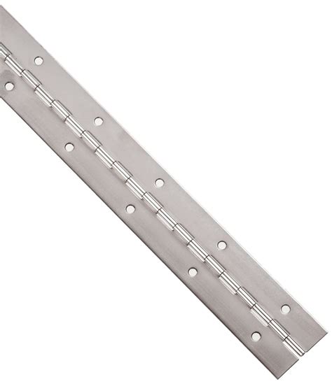 Featured Product Small Parts Stainless Steel 304 Continuous Hinge with Holes, Polished Finish, 0.042" Leaf Thickness, 1-1/4" Open Width, 3/32" Pin Diameter, 1/2" Knuckle Length, 3' Long (Pack of 1)