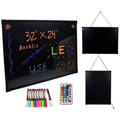 Flash Deals - 70% OFF TMS 32"x24" Flashing Illuminated Erasable Neon LED Message Menu Sign Writing Board