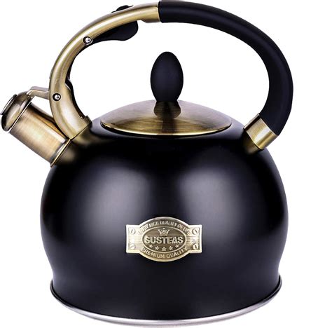 Best Promo Tea Kettle 40oz BPA Free Cast Iron Tea Pot Stove Top with Tower Lid Delicate Body,Classic Teapot for Home Kitchen,Hotel,Restaurant and Office (40-Ounce/Gold)