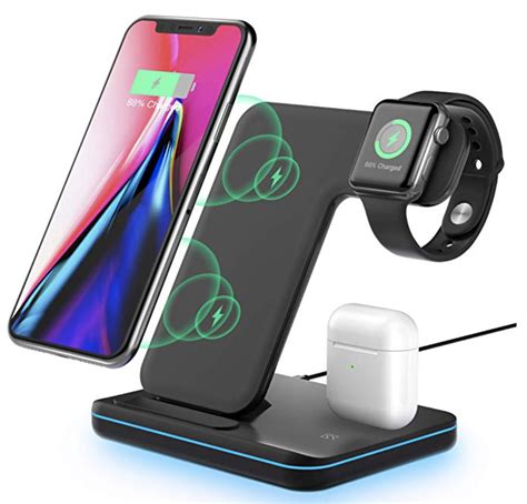 Wireless Charger Station,3 in 1 Fast Wireless Charger for Apple Watch Series SE/7/6/5/4/3/2,AirPods 2/pro,Compatible with iPhone 13/13 Pro Max/Series 12/11/X/8/8 Plus (White)