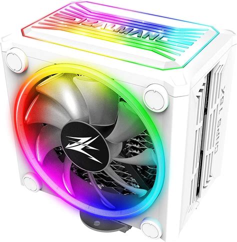 Zalman CNPS16X CPU Cooler w/Real aRGB 120mm Fans, Addressable RGB Top Cover, 4D Patented Corrugated Fin Heatsink, 4 Heat Pipes, 180W TDP CPU Fan for Intel & AMD (White)